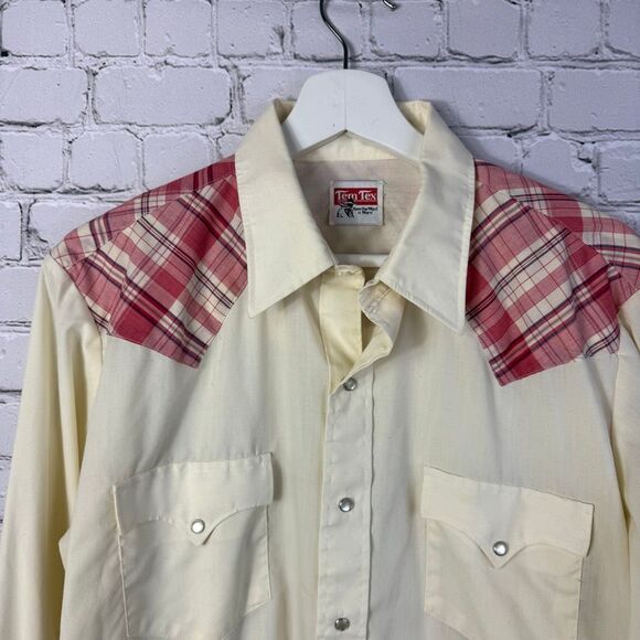 Vintage Tem Tex Western Pearl Snap Front Collared Shirt Size XL - Picture 2 of 8